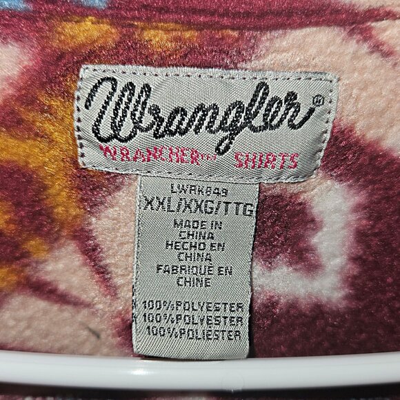 Wrangler Wrancher Western Fleece Button-Up Shacket Womens XXL - Picture 2 of 5
